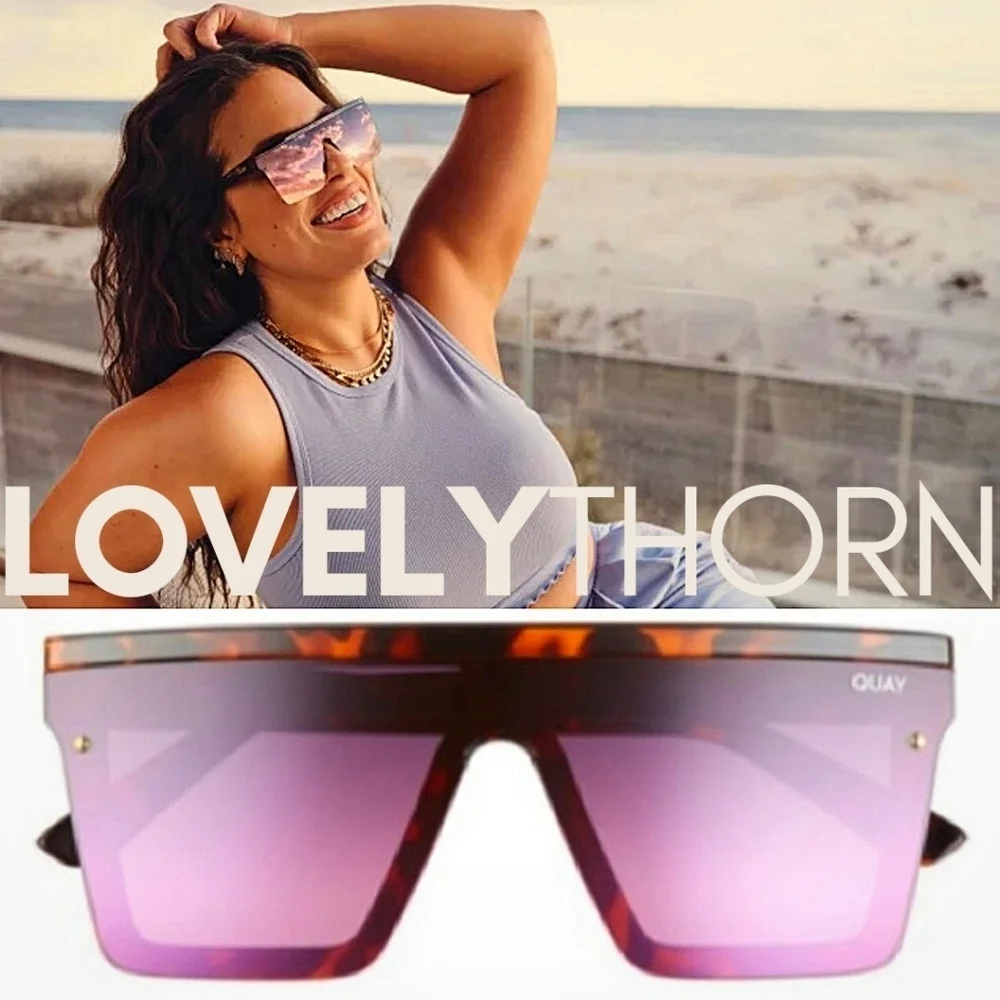 QUAY // ltd ed ashley graham collab tortoise frame black pink mirrored shields - Picture 13 of 16